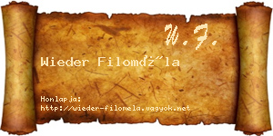 Wieder Filoméla névjegykártya